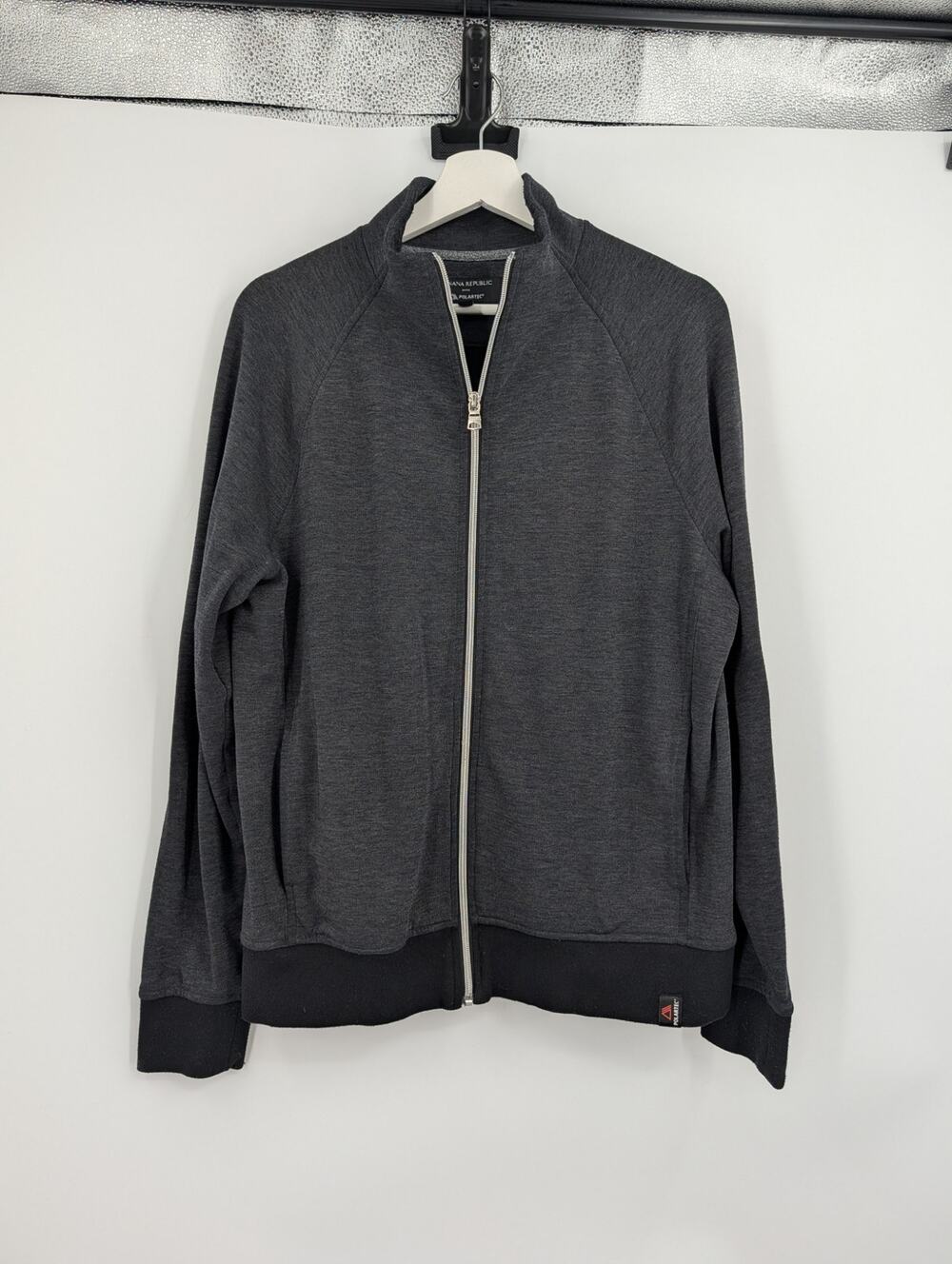 Banana Republic With Polartec Size Medium Full Zip Jacket Light Weight Gray Warm